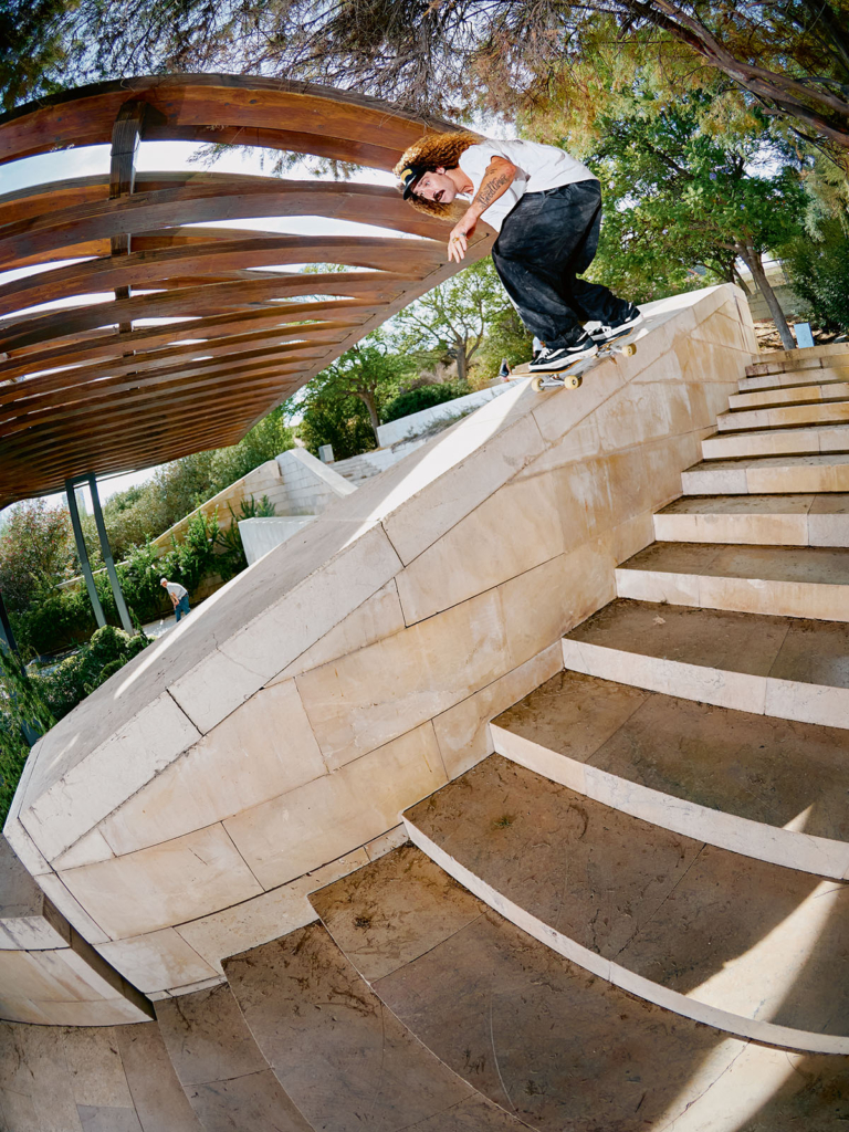 Victor “Doobie” Pellegrin, frontside 50-50, Alicante. Ph. Gerard Riera