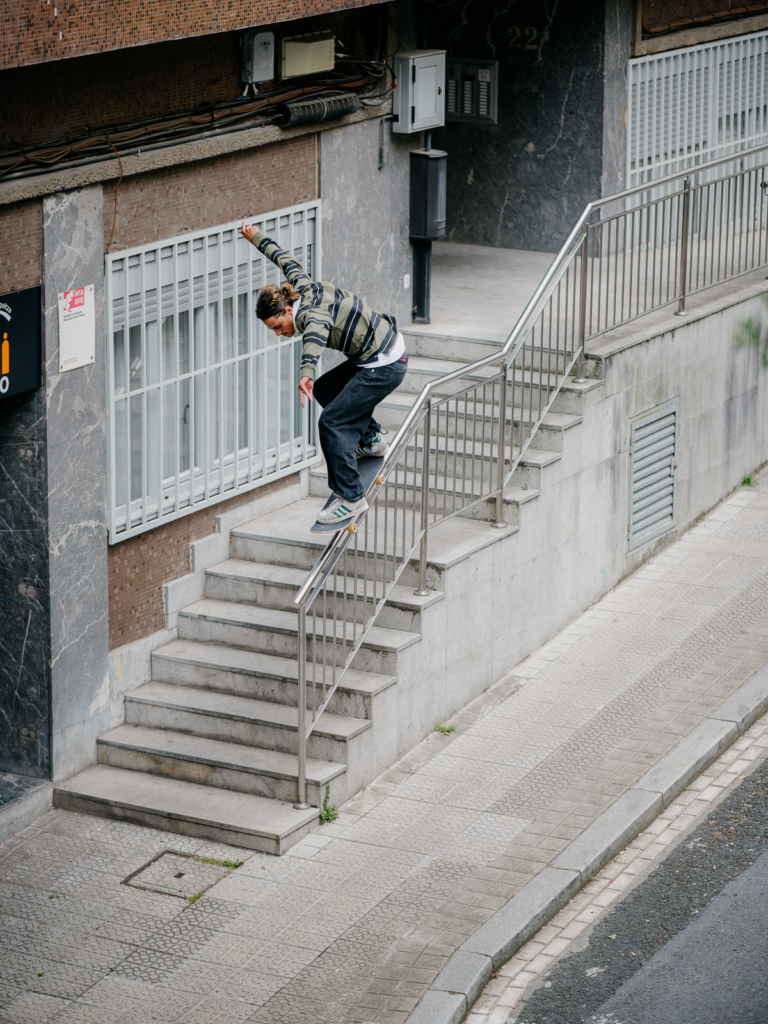 Tom Barthélémy, gap to backside 50-50, Bilbao. Ph. Sam Ashley